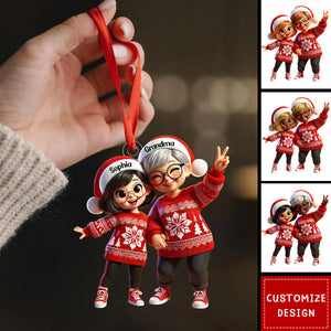 Happy Christmas Grandma Grandkids Personalized Acrylic Ornament