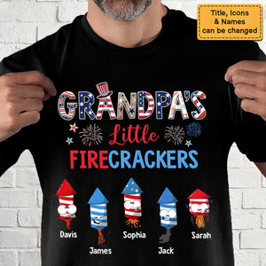 Gift For Grandpa Grandpa's Little Firecrackers T-Shirt