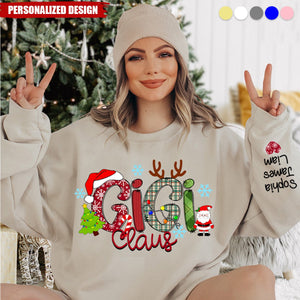 2024 New Release Personalized Gigi Claus And Grandkids Christmas Sweatshirt