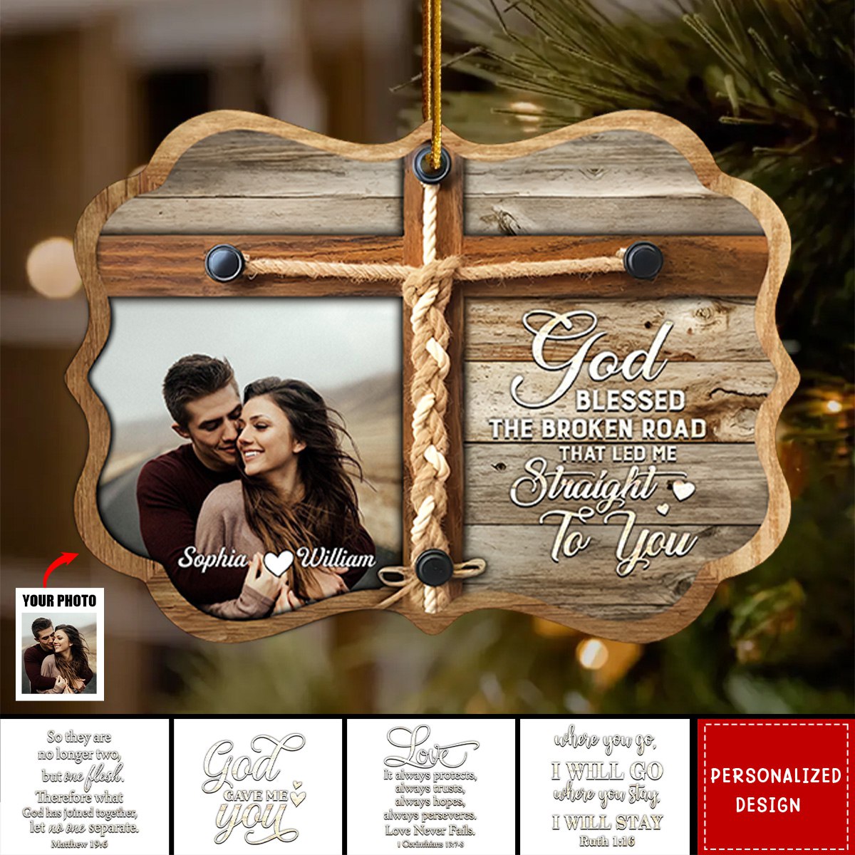 2024 New Release God Gave Me You-Personalized Couple Wooden Ornament-Christmas Gift Idea For Couple