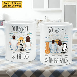 You Me And The Dogs Beach Outline Personalized Mug