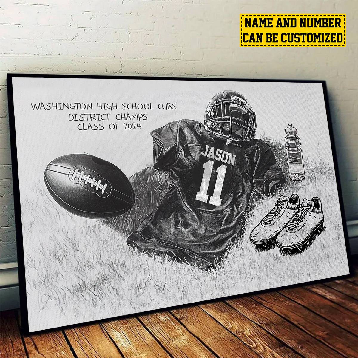 Personalized Class Football Team Poster-Poster Gift For Football Team Members