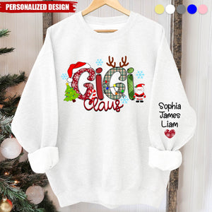 2024 New Release Personalized Gigi Claus And Grandkids Christmas Sweatshirt