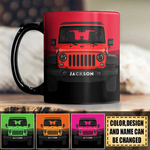 Personalized Off-Road Car Black Ceramic Mug