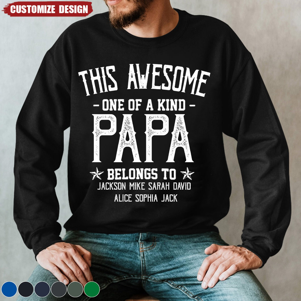 This Awesome Papa/Dad Belongs to Kids Sweatshirt