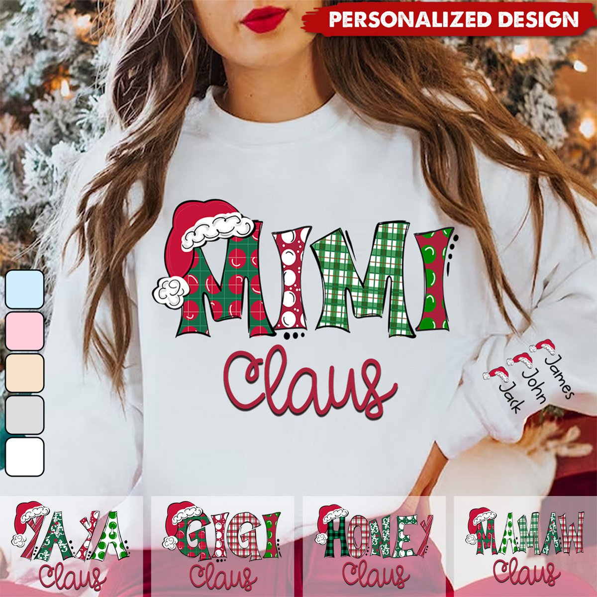 2024 New Release Mimi Claus Christmas and Grandkids-Personalized Sweatshirt