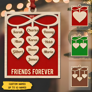 Friends Forever Merry Christmas 2023 - Personalized Wooden Ornament