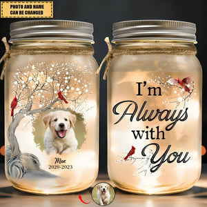 I Am Always With You - Memorial Personalized Mason Jar Light - Sympathy Gift For Family Numbers