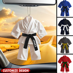 Jiu-Jitsu,Karate Gift - Personalized Black Belt Car Ornament