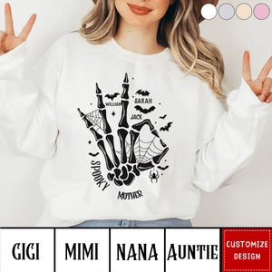 Personalized Spooky Sweatshirt Gift Idea For Grandma/ Mother