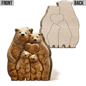 Bear Family - Personalized Family Shaped Wooden Puzzle