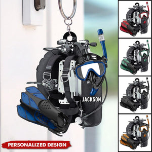 Personalized Scuba Diving Keychain-Gift For Scuba Diver - New Release