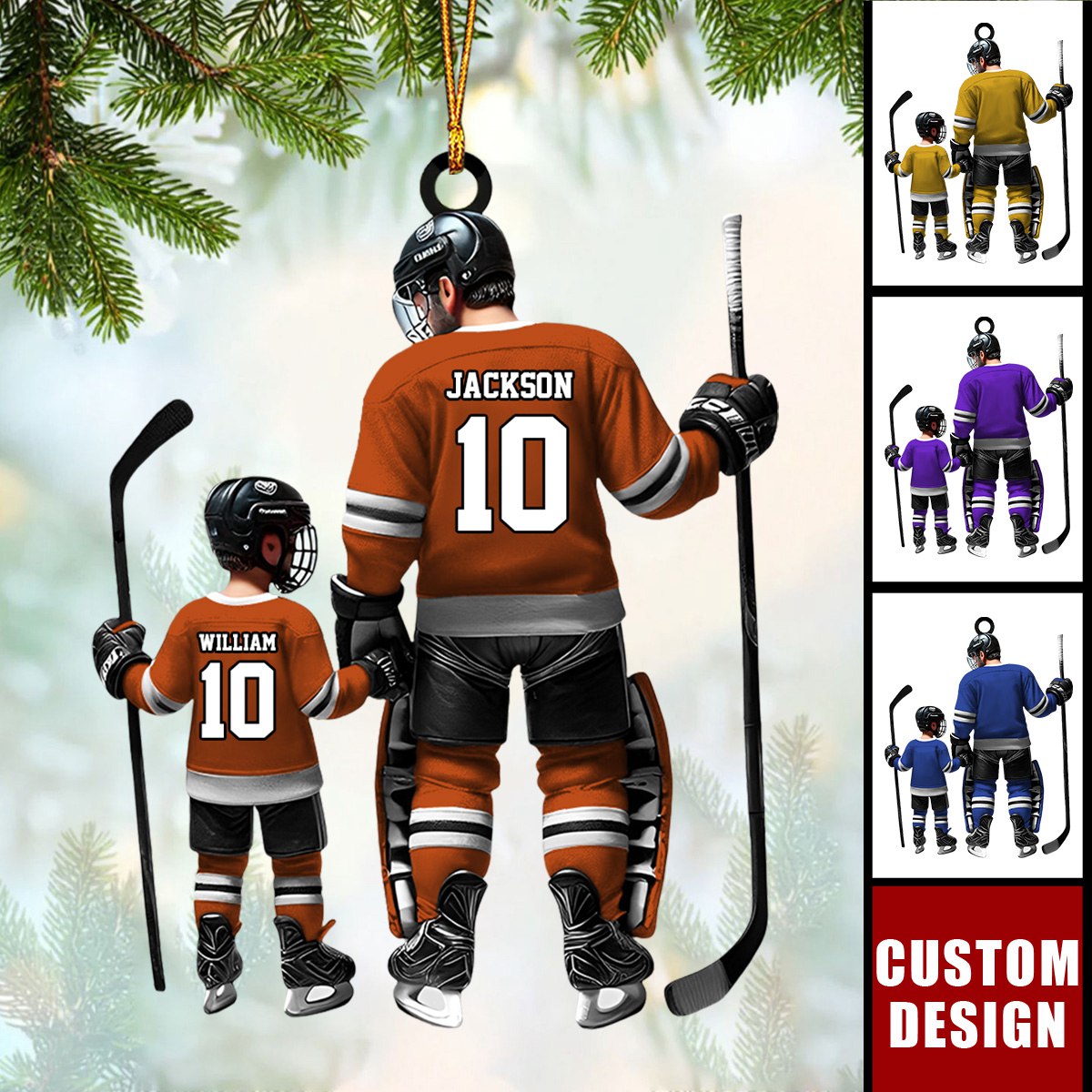 Personalized Ice Hockey Players Christmas Ornament, Gift For Father and Child - 2024 New Release