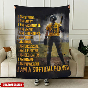 Personalized Softball Girl  Blanket - Gift For Softball Lovers