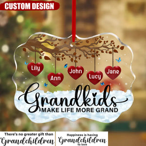 Personalized Grandkids Acrylic Ornament - Christmas Gift Idea For Grandparents