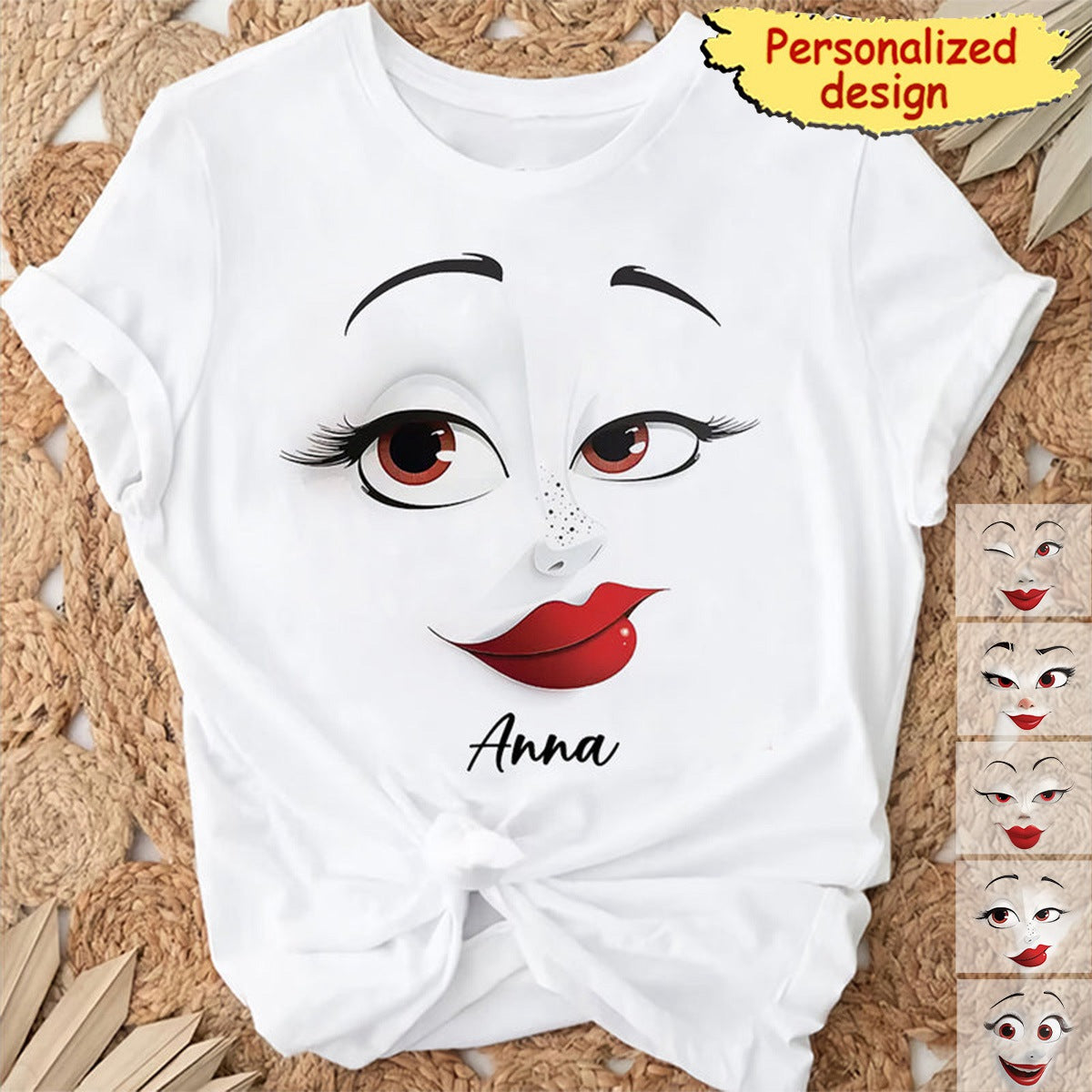 Funny Face Enter Name-Personalized unisex T-shirt