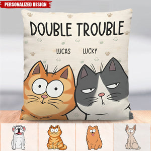 We're The Trouble - Cat Personalized Custom Pillow - Gift For Pet Owners, Pet Lovers