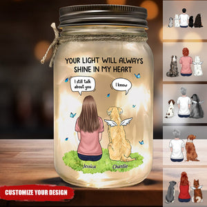 My Heart Was Not Ready To Lose You - Memorial Personalized Custom Mason Jar Light - Sympathy Gift For Pet Owners, Pet Lovers