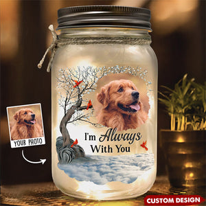 Custom Photo I Am Always With You - Memorial Personalized Mason Jar Light - Sympathy Gift For Family Numbers