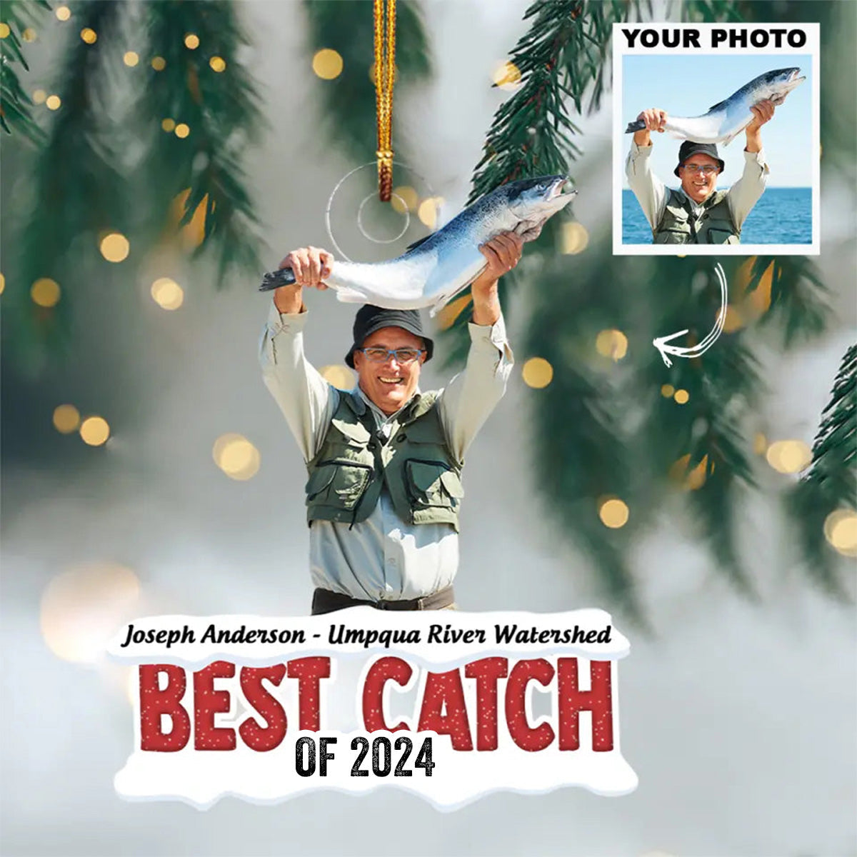 Best Catch Of The Year - Personalized Photo Acrylic Ornament - 2024 New Release