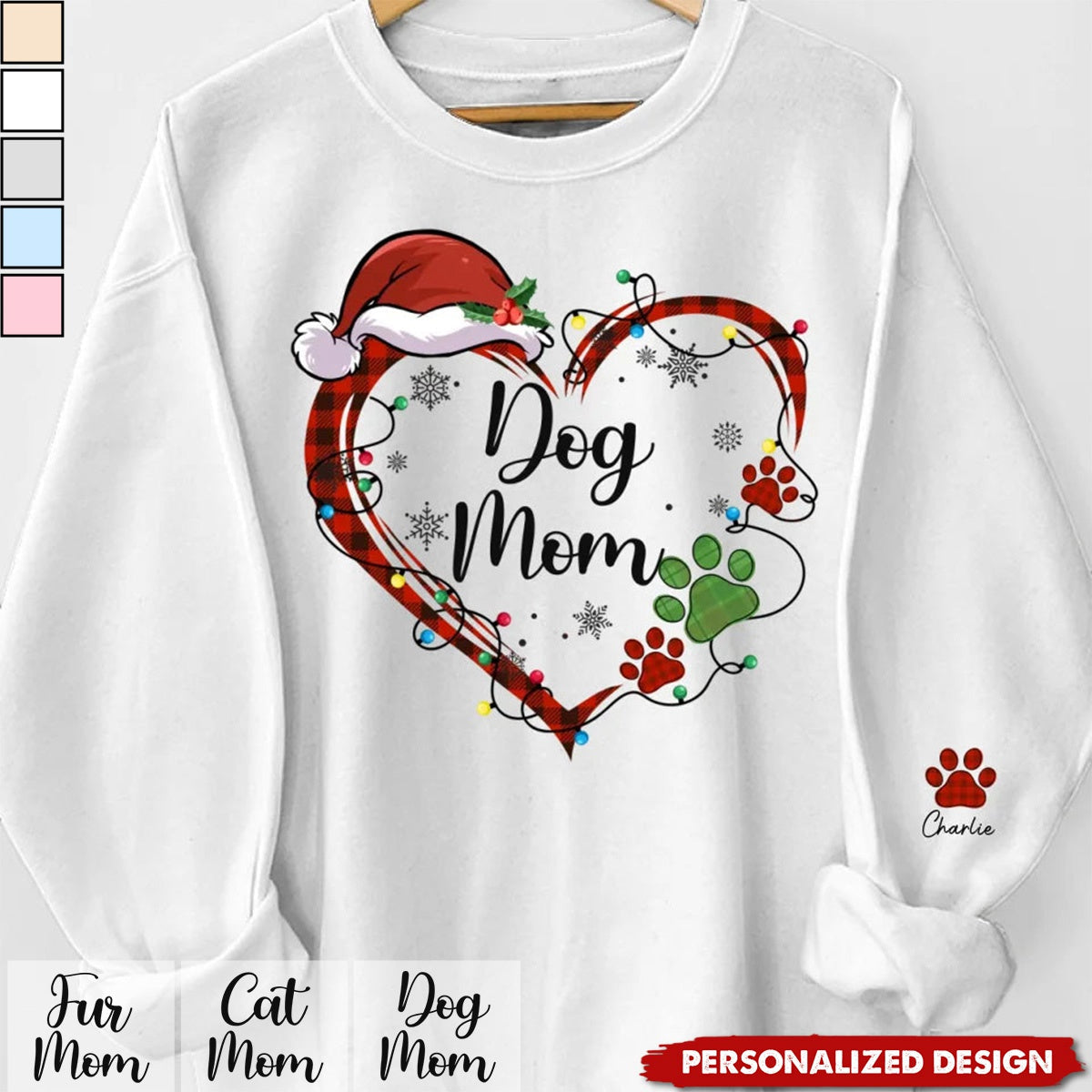 2024 New Release Mistletoe Kisses And Paw Prints In The Snow-Personalized Unisex Sweatshirt-Christmas Gift For Pet Owners, Pet Lovers