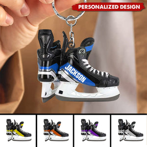 Personalized Ice Hockey Skates Keychain-Gift for Hockey Lover-2024 New Release