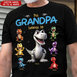 This Belongs To - Personalized Dinosaur T-shirt - Gift For Dad, Grandpa