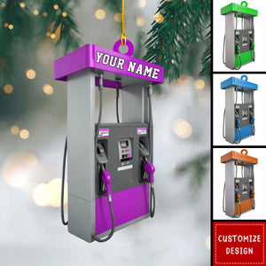 Personalized Gas Pump Christmas Ornament, Gas Station Ornament Decor - 2024 New Release