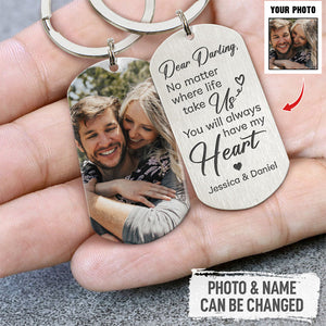 No Matter Where Life Take Us, Personalized Keychain, Anniversary Gifts, Custom Photo