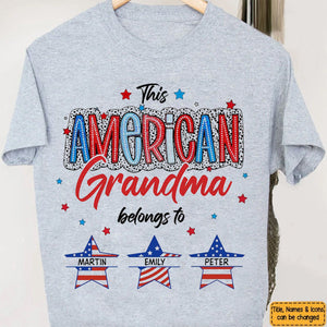 This American Nana/Mom Belongs To Kids Personalized T-Shirt