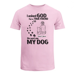 God Sent Me A True Friend Personalized Shirt-French Bulldog