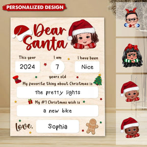 2024 New Release Dear Santa Wishlist From Kid Christmas-Personalized Board Sign-Christmas Gift For Son, Daughter