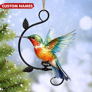 New Release - Personalized Colorful Hummingbird Christmas Ornament