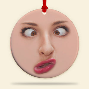 Custom Family / Friend / Pet Face - Funny Face Ceramic Ornament