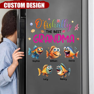 Funny Gift O'fishally Grandma Personalized Decal Sticker