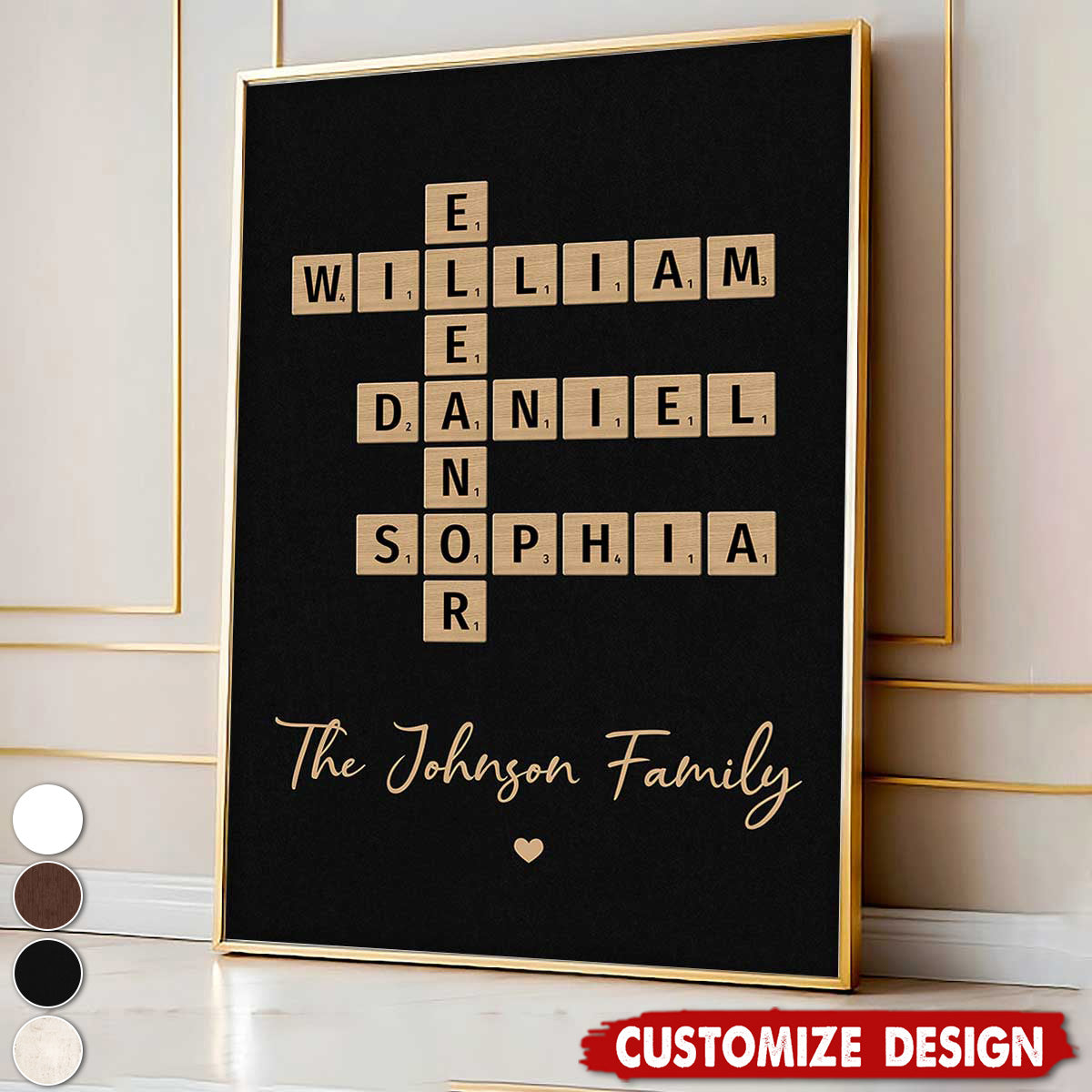 Family Crossword Art - Created In A Moment - Treasured Forever Personalized Poster