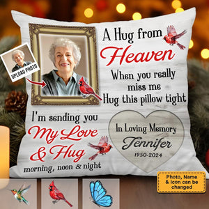 A Hug From Heaven-Personalized Memorial Pillow-Gift For Friends And Family