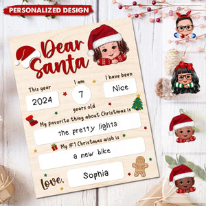 2024 New Release Dear Santa Wishlist From Kid Christmas-Personalized Board Sign-Christmas Gift For Son, Daughter