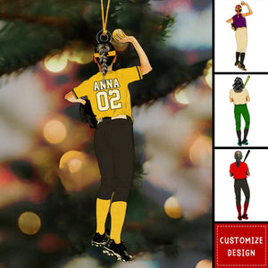 Personalized Softball Hitter Christmas Ornament - 2024 New Release