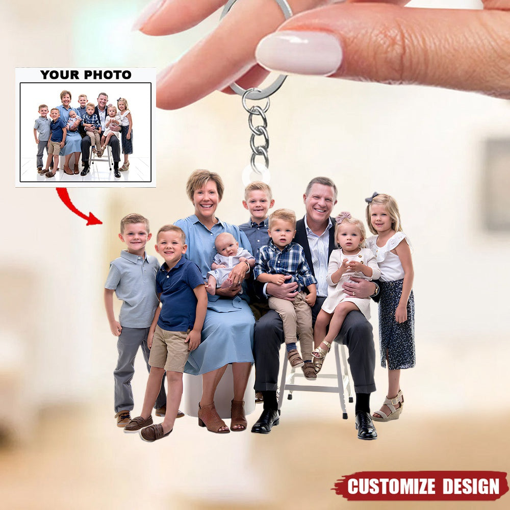 Personalized family Upload Photo Acrylic Keychain