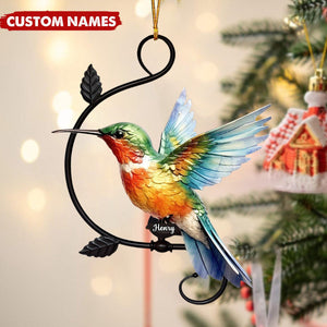 New Release - Personalized Colorful Hummingbird Christmas Ornament