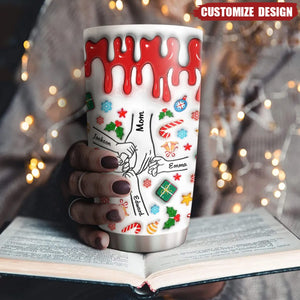 Mom, You Hold Our Hands And Our Hearts - Personalized Custom 3D Inflated Effect Tumbler