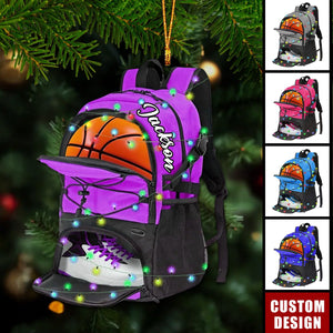 Personalized Basketball Bag Christmas Ornament, Gift For Basketball Players - 2024 New Release