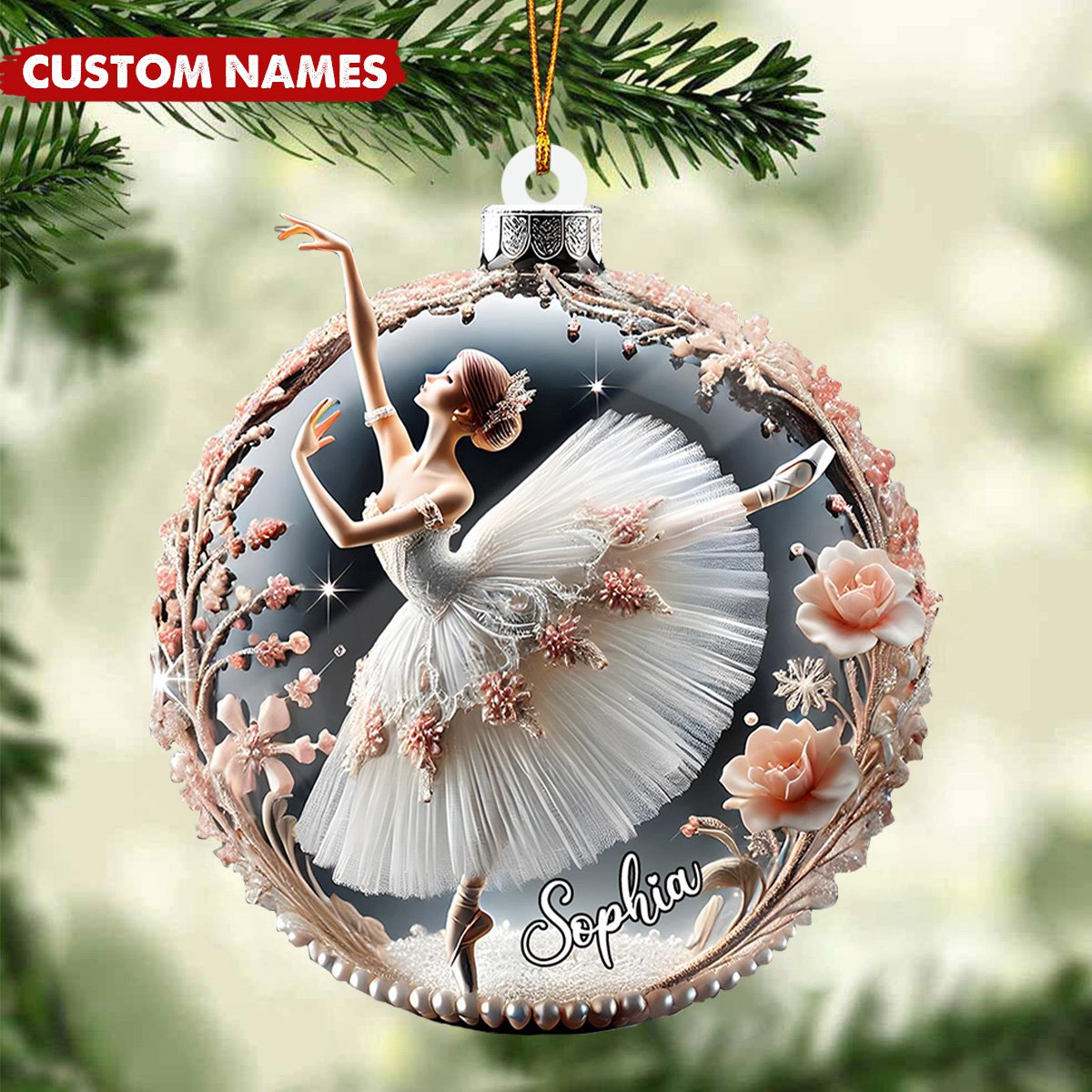 Personalized Ballerina Christmas Ornament - Gifts For Teacher Ballet & Ballet Lovers