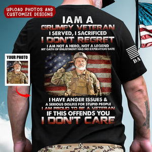 I Am A Grumpy Veteran Personalized T-Shirt