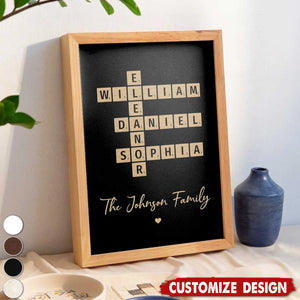 Family Crossword Art - Created In A Moment - Treasured Forever Personalized Poster