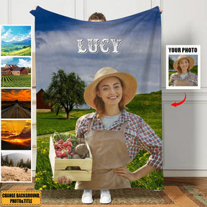 Custom Photo Blanket For Famer/Gardener