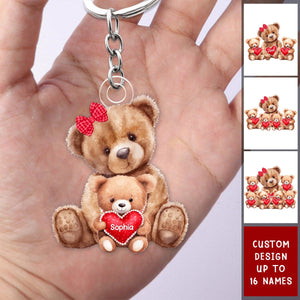 Grandma/ Mama Bear With Little Bear Kids Personalized Acrylic Keychain