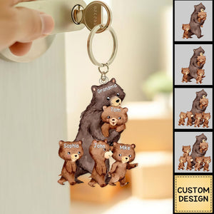 Grandma/Mama Bear With Little Kids - Personalized Acrylic Keychain - Gift For Mom, Grandma