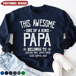 This Awesome Papa/Dad Belongs to Kids Sweatshirt